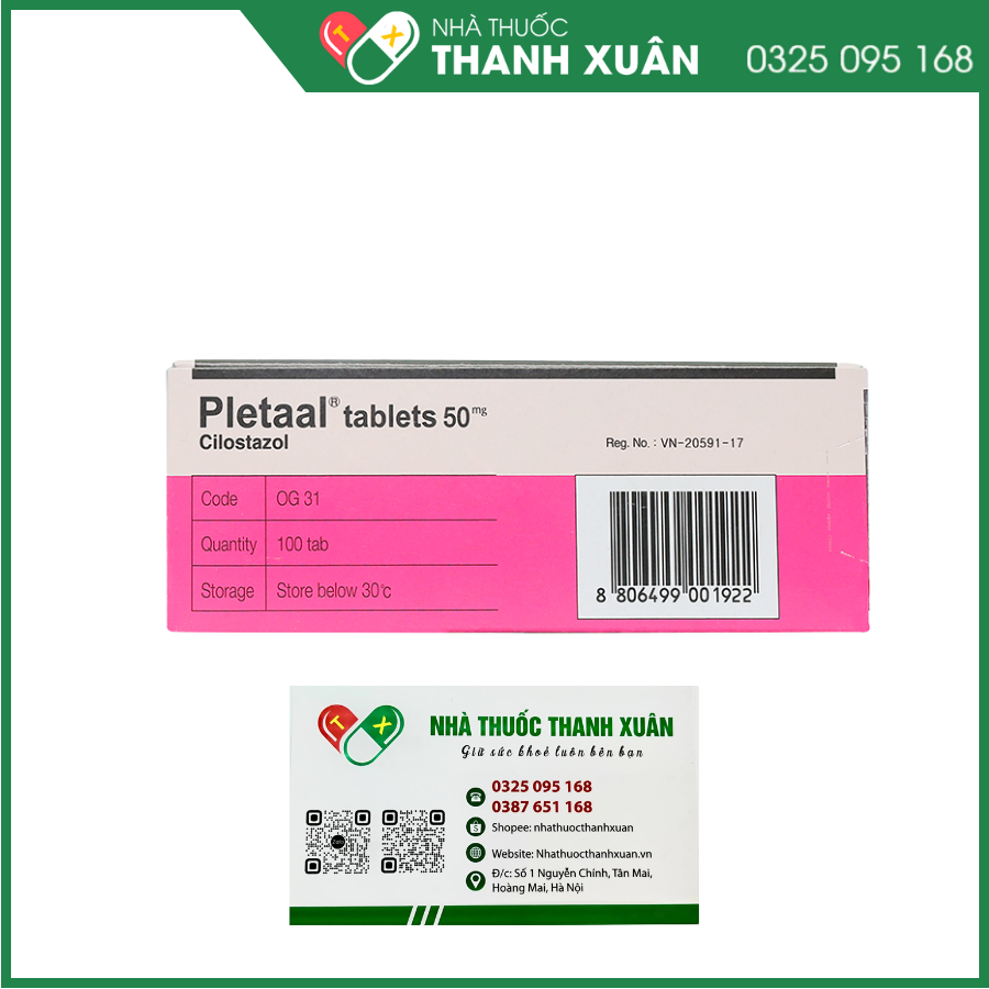 Pletaal Tablets 50 điều trị các chứng thiếu máu cục bộ